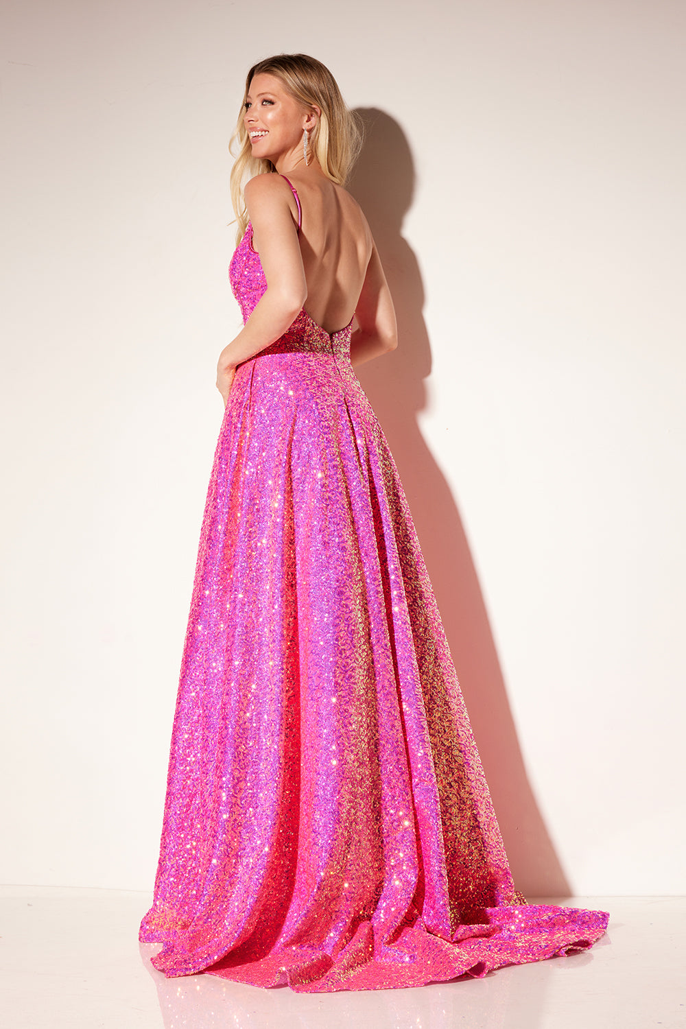 Lucci-Lu-1321-V-Neck-Neckline-Open-Back-Corset-Sequins-A-Line-Fuchsia-Evening-Dress-B-Chic-Fashions-Prom-Dress