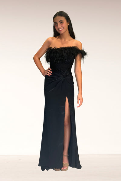 Lucci-Lu-1326-Asymmetrical-Neckline-Open-Back-High-Slit-Tulle-Satin-Fit-N-Flare-Black-Evening-Dress-B-Chic-Fashions-Prom-Dress