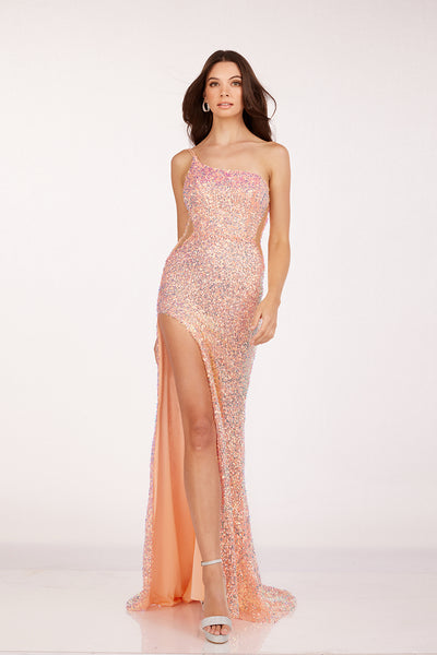 Lucci-Lu-1333-Asymmetrical-Neckline-Open-Back-High-Slit-Sequins-Fit-N-Flare-Blush-Evening-Dress-B-Chic-Fashions-Prom-Dress