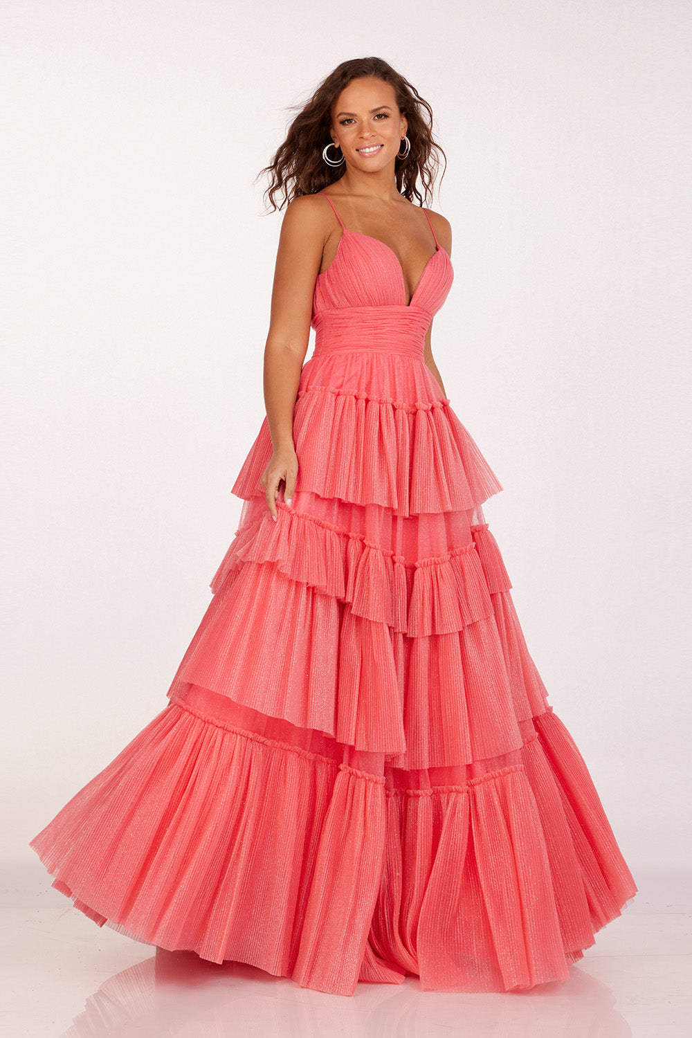 Lucci-Lu-1357-V-Neck-Neckline-V-Shaped-Back-Sweep-Train-Tulle-A-Line-Coral-Evening-Dress-B-Chic-Fashions-Prom-Dress