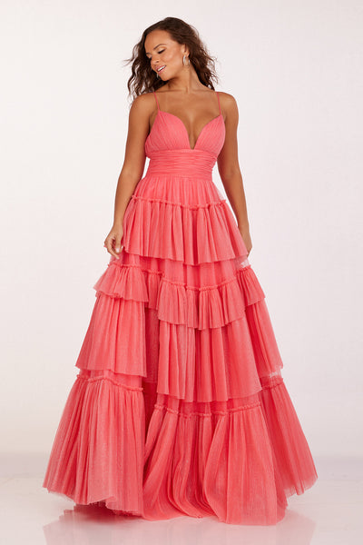 Lucci-Lu-1357-V-Neck-Neckline-V-Shaped-Back-Sweep-Train-Tulle-A-Line-Coral-Evening-Dress-B-Chic-Fashions-Prom-Dress