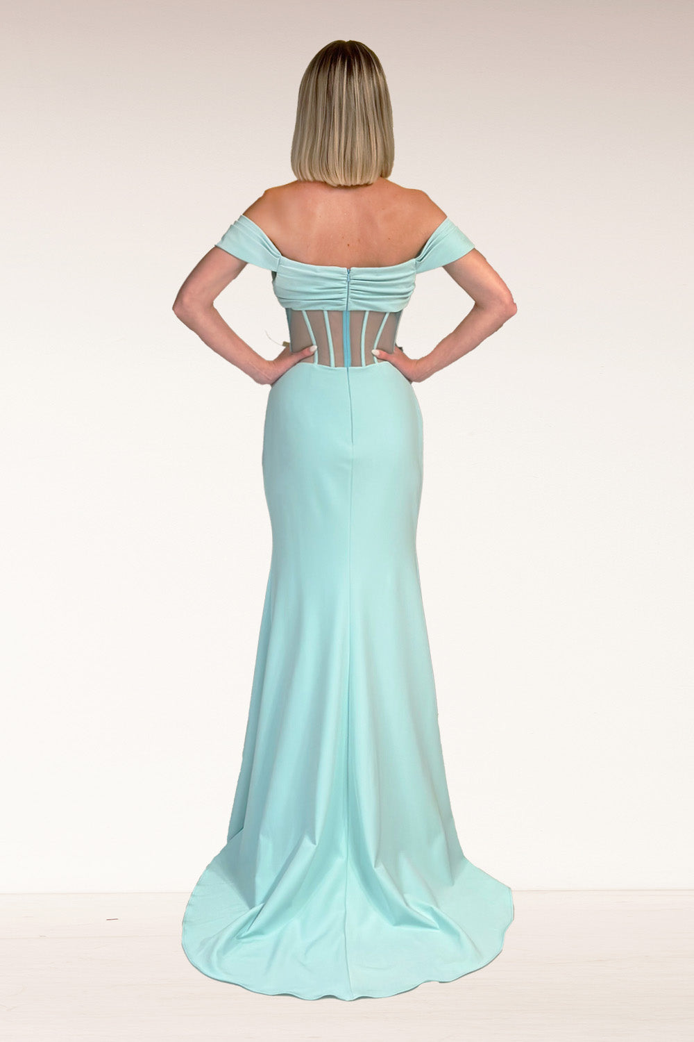 Lucci-Lu-1361-Straight-Neckline-Zipper-Back-High-Slit-Crepe-Fit-N-Flare-Aqua-Evening-Dress-B-Chic-Fashions-Prom-Dress