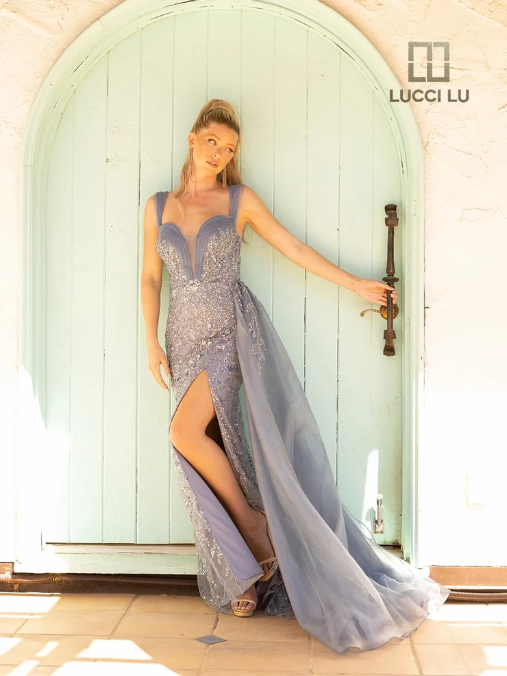 Lucci-Lu-C8039-Plunging-Sweetheart-Neckline-Zipper-Back-High-Slit-Embroidered-Tulle-Fit-N-Flare-Dusty-Blue-Evening-Dress-B-Chic-Fashions-Prom-Dress