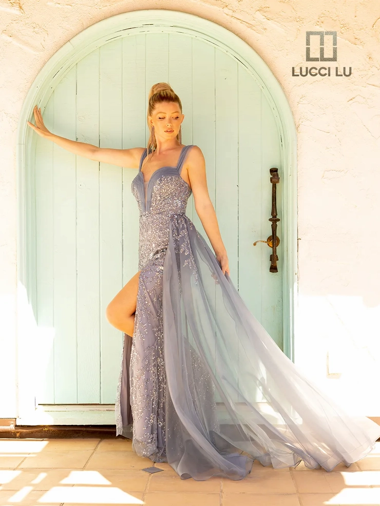 Lucci-Lu-C8039-Plunging-Sweetheart-Neckline-Zipper-Back-High-Slit-Embroidered-Tulle-Fit-N-Flare-Dusty-Blue-Evening-Dress-B-Chic-Fashions-Prom-Dress