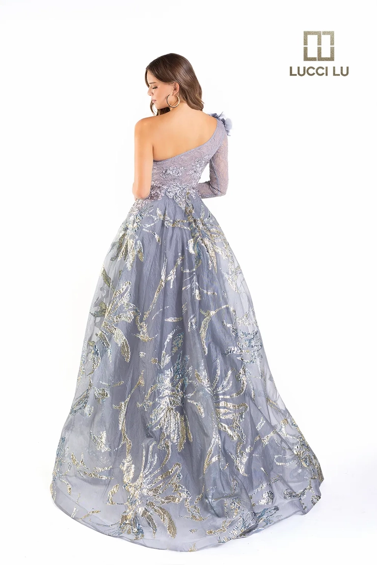 Lucci-Lu-C8054-One-Shoulder-Neckline-Side-Zipper-Sweep-Train-Brocade-Embroidered-Lace-Ball-Gown-Dusty-Blue-Evening-Dress-B-Chic-Fashions-Prom-Dress