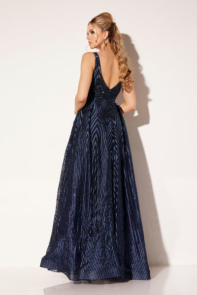 Lucci-Lu-C8074-V-Neck-Neckline-Open-Back-Sweep-Train-Embroidered-Tulle-A-Line-Navy-Evening-Dress-B-Chic-Fashions-Prom-Dress