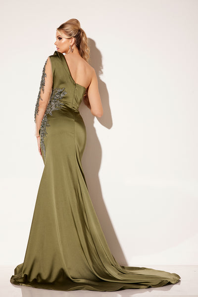 Lucci-Lu-C8094-One-Shoulder-Neckline-Zipper-Back-HighSlit-Satin-Mermaid-Olive-Green-Evening-Dress-B-Chic-Fashions-Prom-Dress