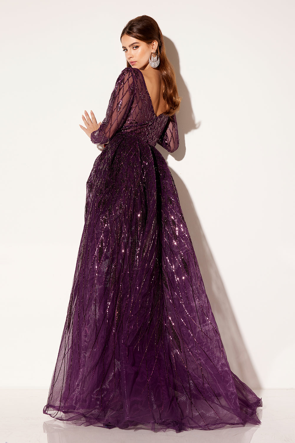 Lucci-Lu-C8095-Deep-V-Neckline-Open-Back-Sweep-Train-Embroidered-TulleA-Line-Plum-Evening-Dress-B-Chic-Fashions-Prom-Dress