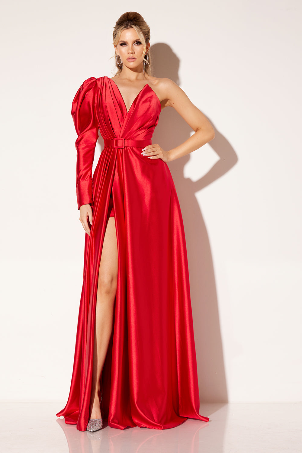 Lucci-Lu-C8098-One-Shoulder-Neckline-Zipper-Back-High-Slit-Satin-A-Line-Red-Evening-Dress-B-Chic-Fashions-Prom-Dress