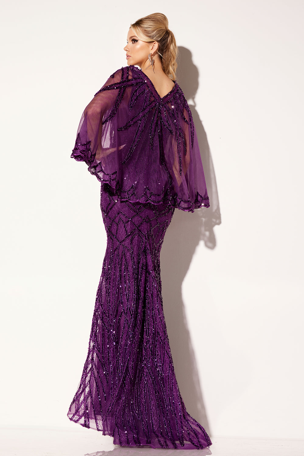 Lucci-Lu-C8109-V-Neck-Neckline-V-Shape-Back-Sweep-Train-Embroidered-Tulle-Mermaid-Purple-Evening-Dress-B-Chic-Fashion-Prom-Dress