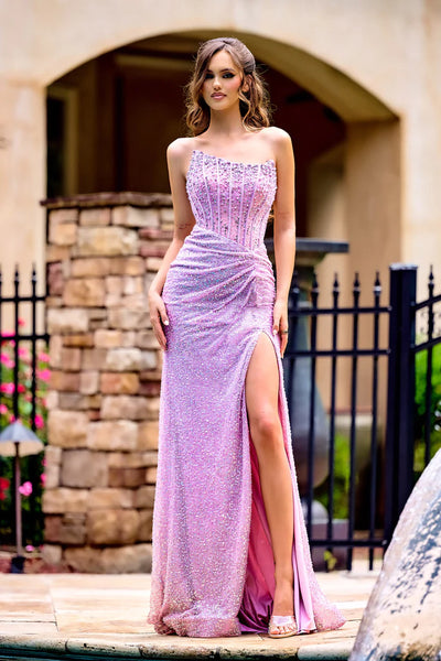 Portia and Scarlett PS24942 Strapless Beaded Sequin Corset Evening Prom Dress B Chic Fashions Long Dress Evening Gowns