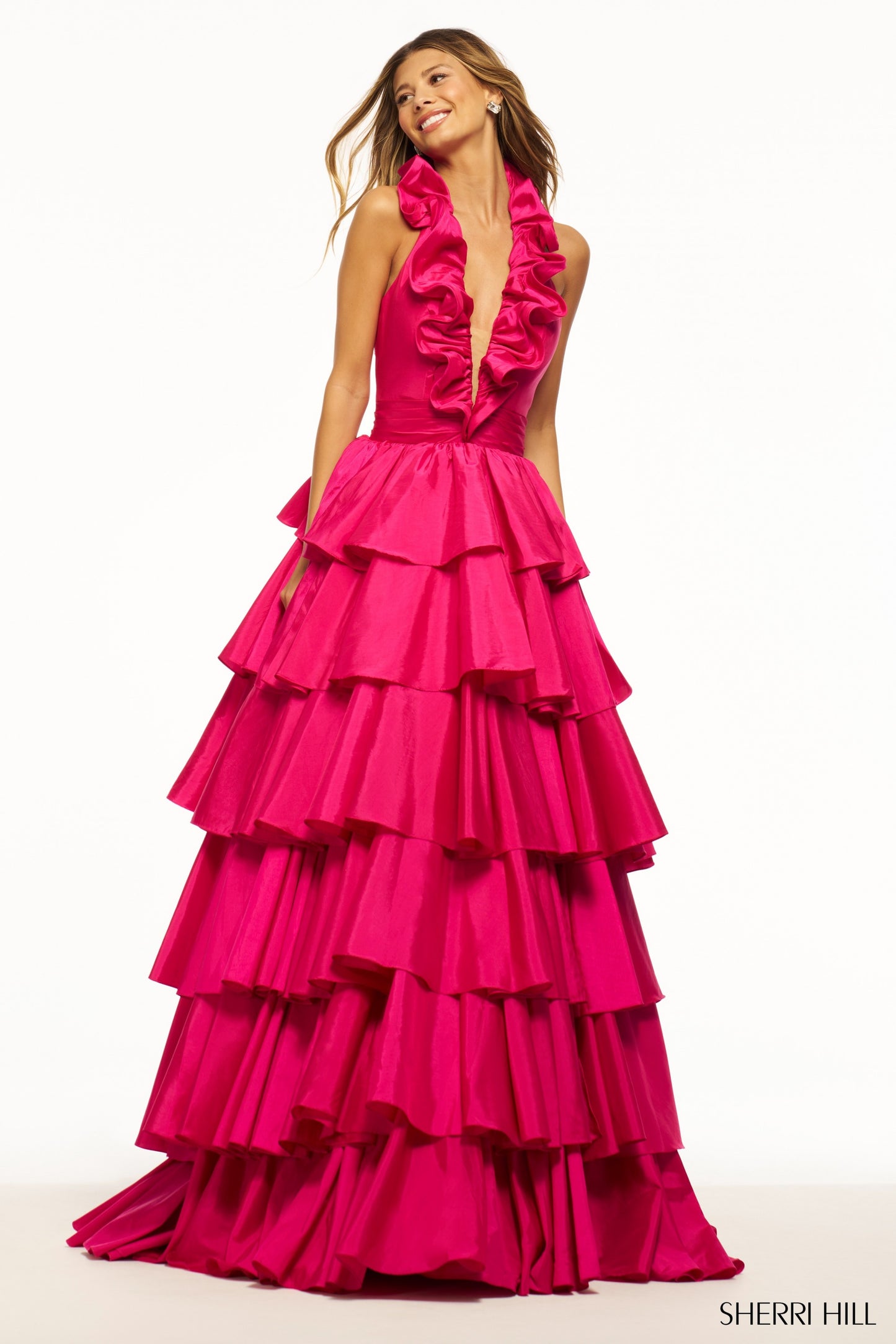 Sherri-Hill-56013-Deep-V-Neck-Neckline-Ball-Gowns-Taffeta-Fabric-Bright-Fuchsia-Long-Dress-Evening-Gown-Prom-Dress-Sherri-Hill-2024