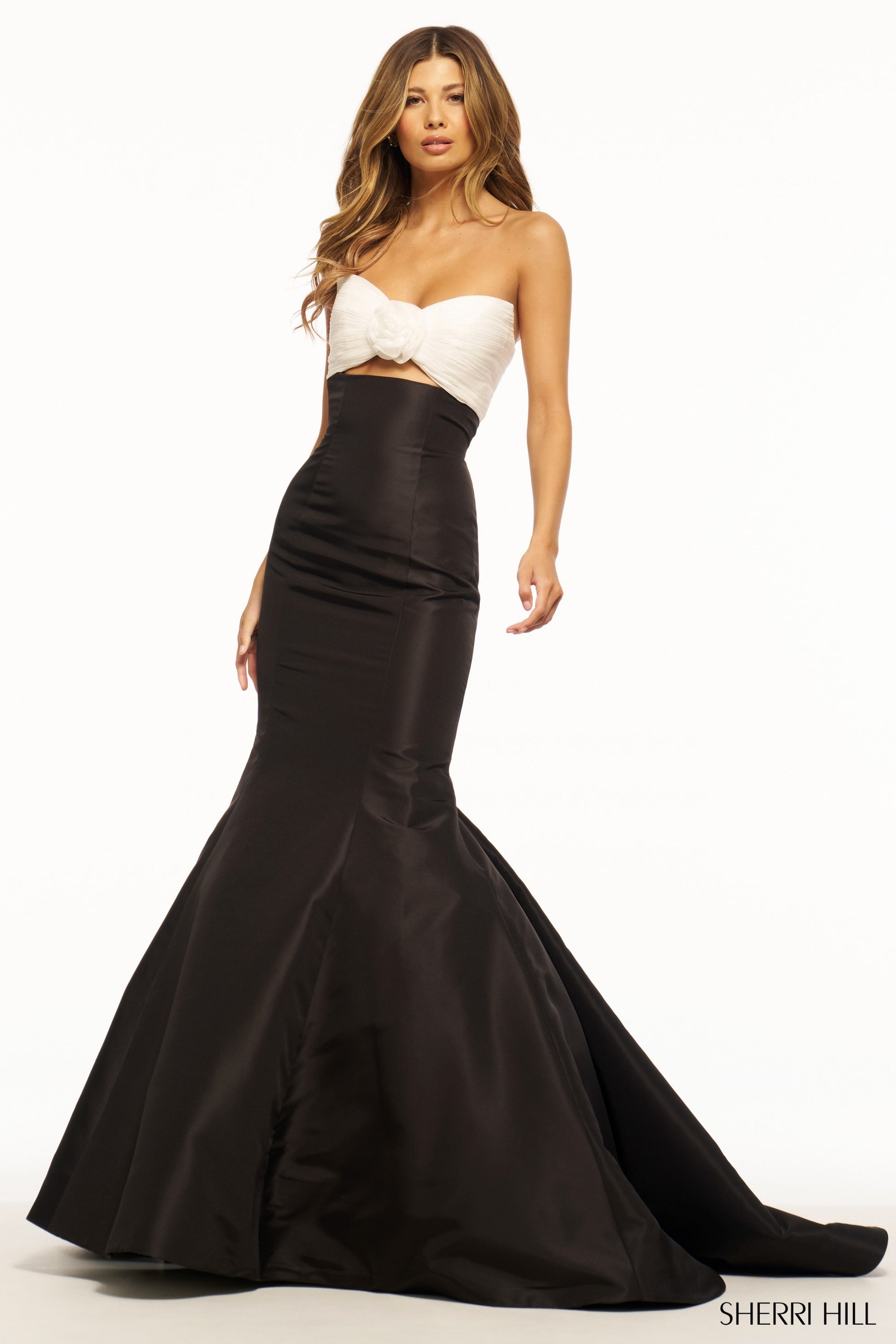 chinese dress ladies Sherri Hill Lace Halter Prom Dress 56077