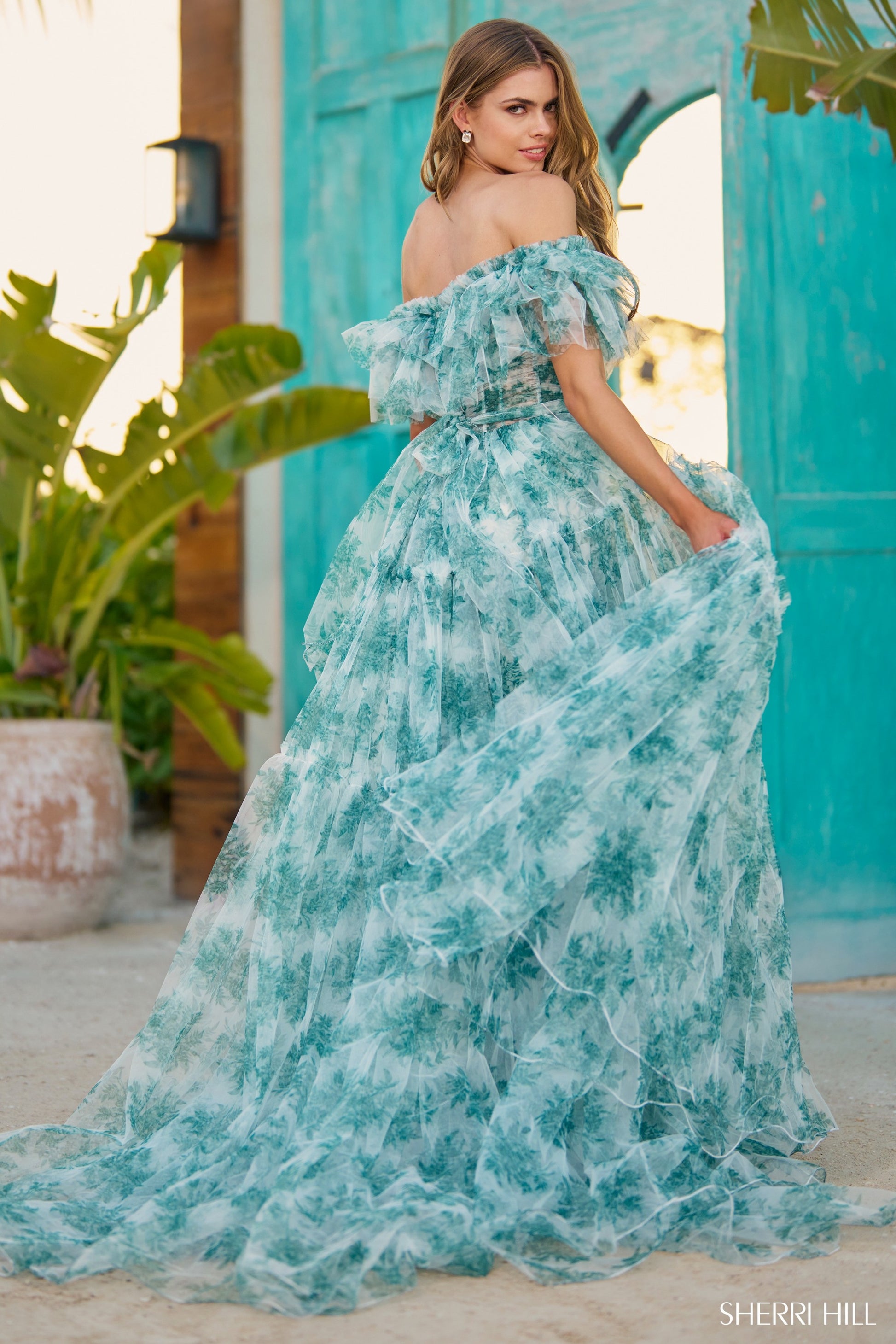 Sherri-Hill-56128-Strapless-Neckline-A-Line-Tulle-Fabric-Green-Print-Long-Dress-Evening-Gown-Prom-Dress-Sherri-Hill-2024