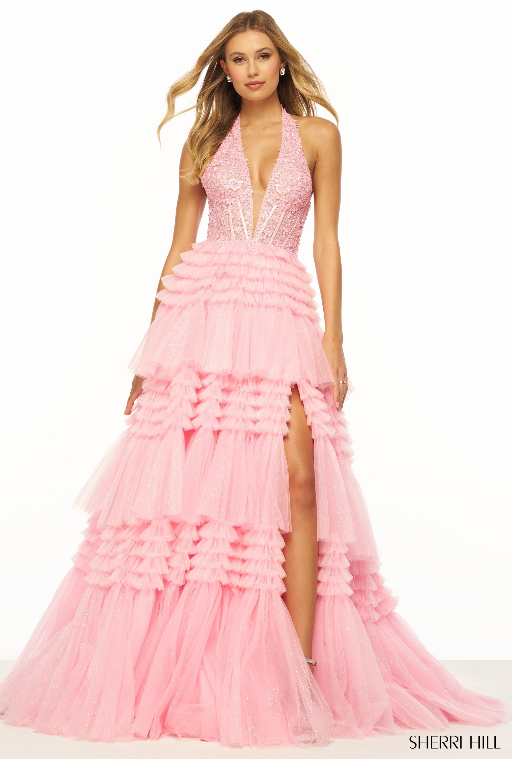 hot pink prom dress tight Amarra 94282 Long Fitted Sequin Backless Corset Slit Prom Dress Scoop Neck Formal Pageant Gown 8 / Wine