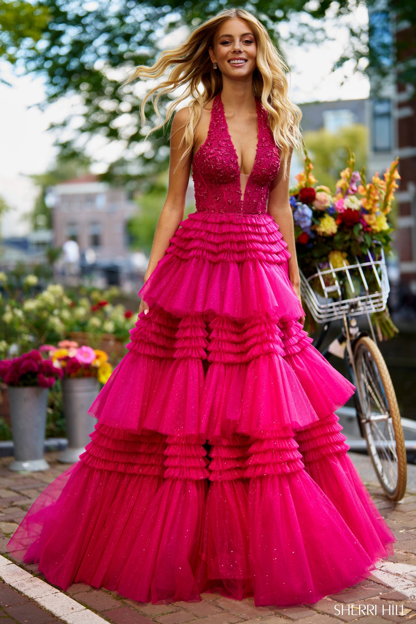 Sherri-Hill-56206-Deep-V-Neckline-Ball-Gowns-Lace-Fabric-Magenta-Long-Dress-Evening-Gown-Prom-Dress-Sherri-Hill-2024