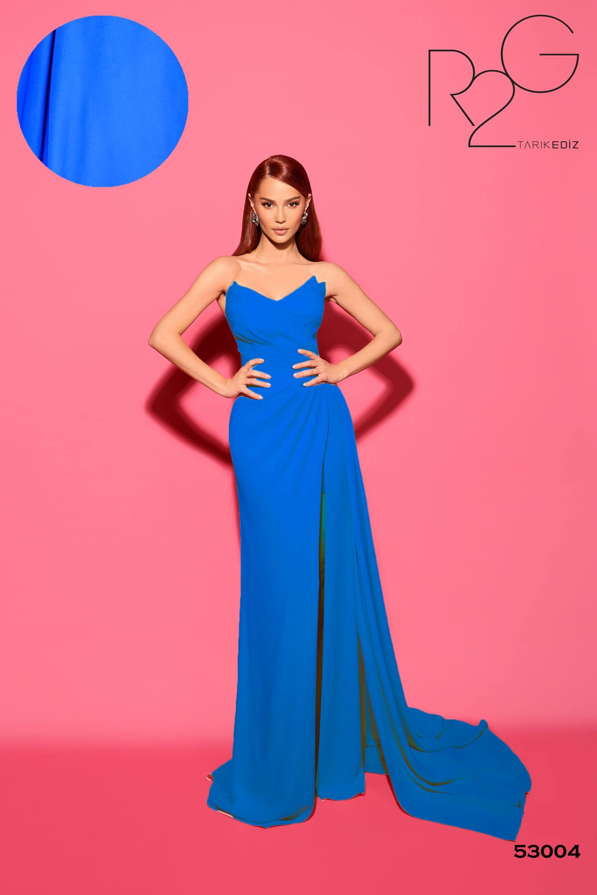Tarik Ediz 53004 Strapless High Slit Crepe Evening Dress | B Chic Fashions Tarik Ediz 53004 Strapless High Slit Crepe Evening Dress | B Chic Fashions