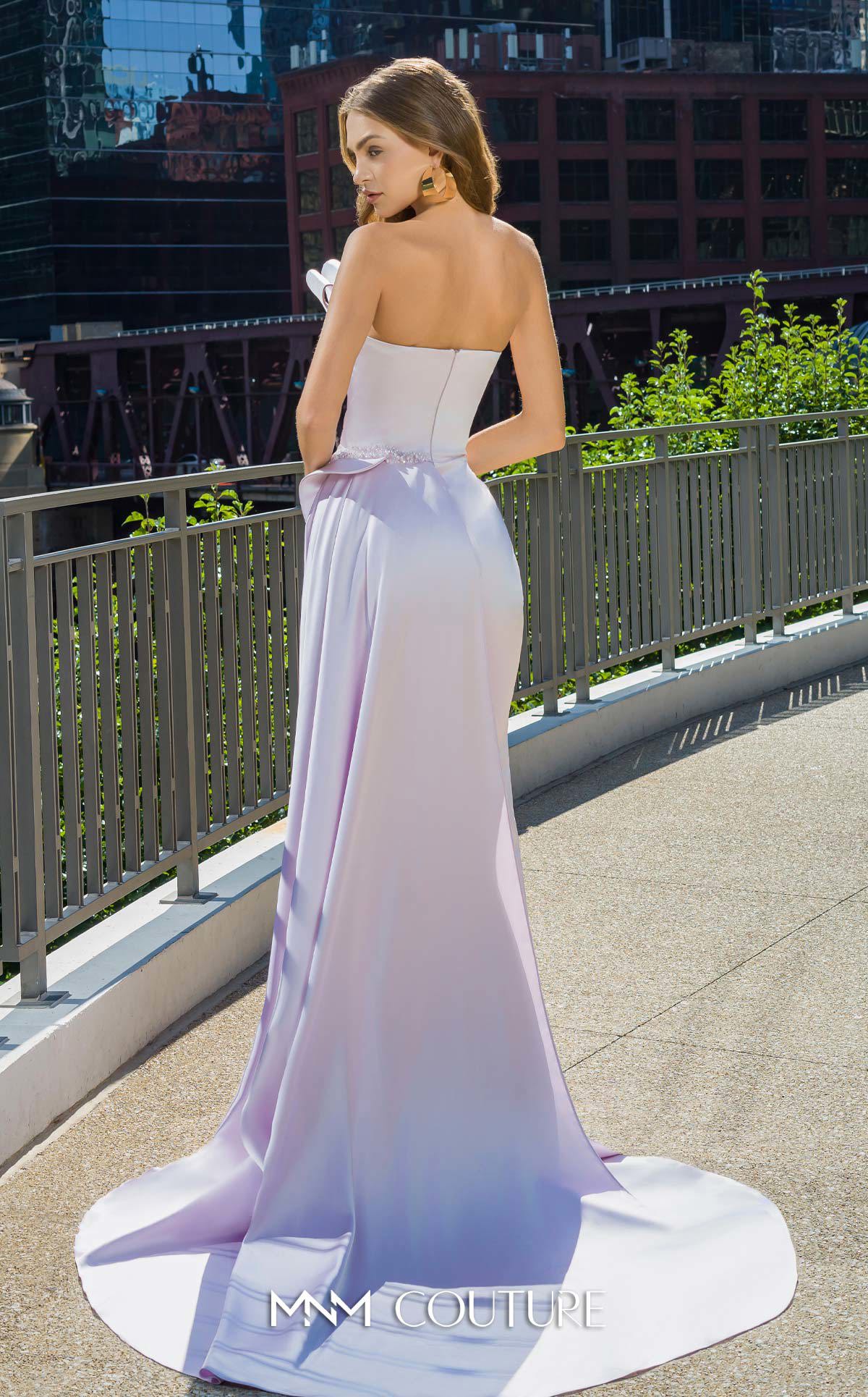 MNM Couture V07578 Pink Strapless Luxurious Silk Elegance with Pearl Details