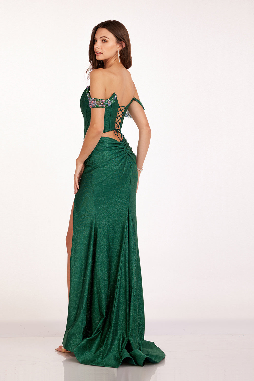 abby-paris-90220-straight-neckline-corset-glitter-knit-fit-and-flare-wslit-emerald-evening-dress-b-chic-fashions-prom-dress