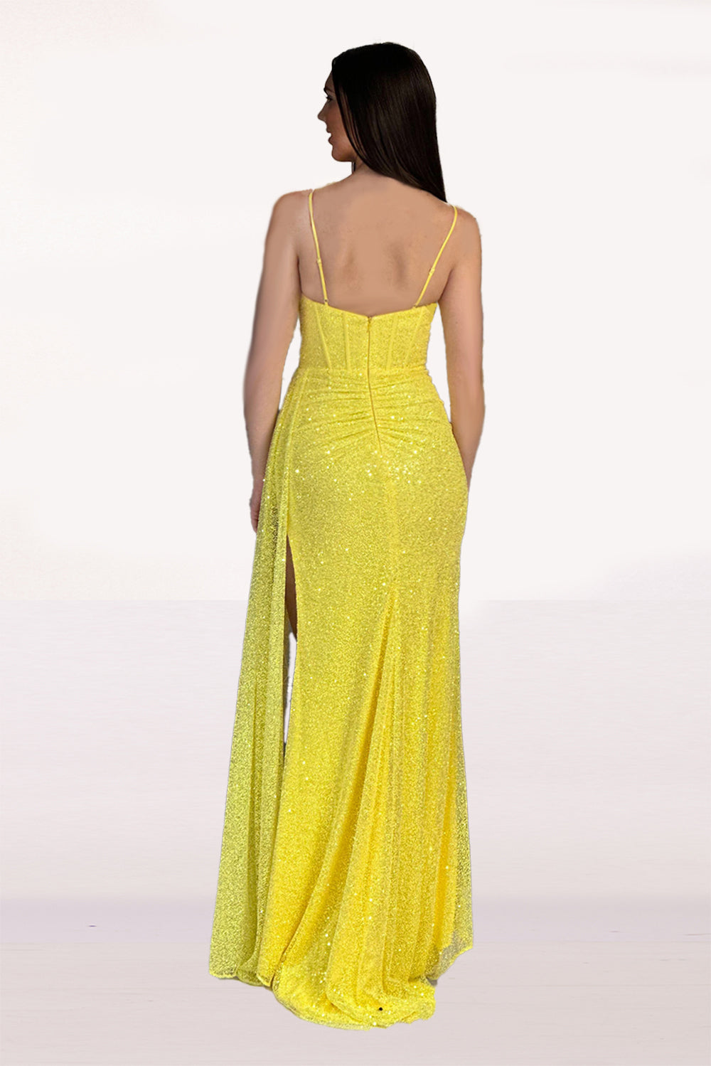 abby-paris-90266-deep-v-neck-neckline-corset-top-glitter-tulle-fit-and-flare-wslit-sunflower-evening-dress-b-chic-fashions-prom-dress