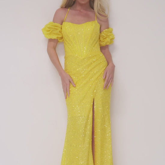 Lucci-Lu-1302-Sweetheart-Neckline-Open-Back-High-Slit-Sequins-Fit-N-Flare-Yellow-Evening-Dress-B-Chic-Fashions-Prom-Dress