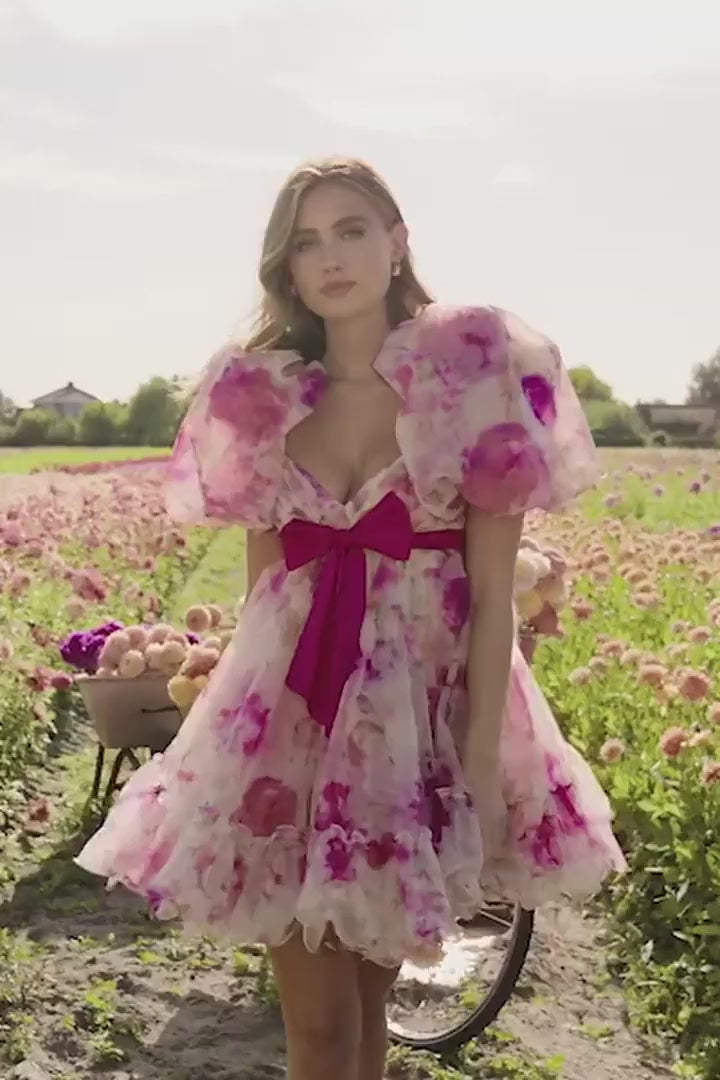 Sherri-Hill-56384-V-Neck-Neckline-A-Line-Organza-Fabric-Pink-Print-Short-Dress-Evening-Gown-Prom-Dress-Sherri-Hill-2024