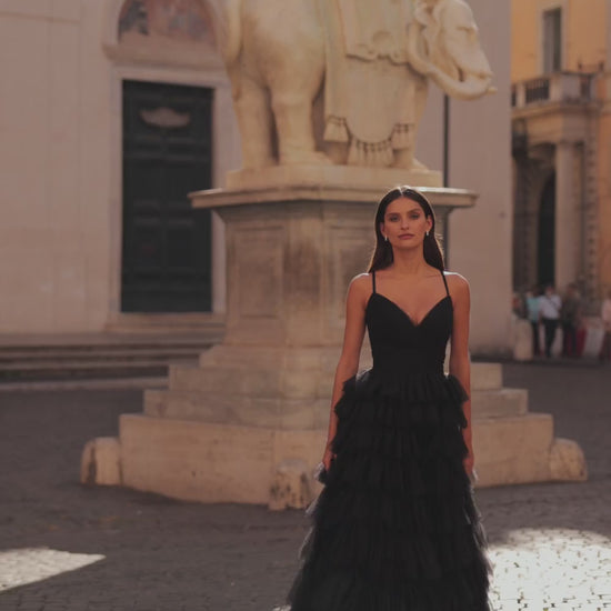 La-Femme-32086V-Neck-Neckline-Lace-up-Back-Tiered-Tulle-Ball-Gowns-Black-Evening-Dress-B-Chic-Fashions-Prom-Dress