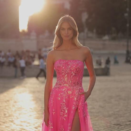 La-Femme-32137-Sweetheart-Neckline-Zipper-Back-High-Slit-Print-Sequin-A-Line-Neon-Pink-Evening-Dress-B-Chic-Fashions-Prom-Dress
