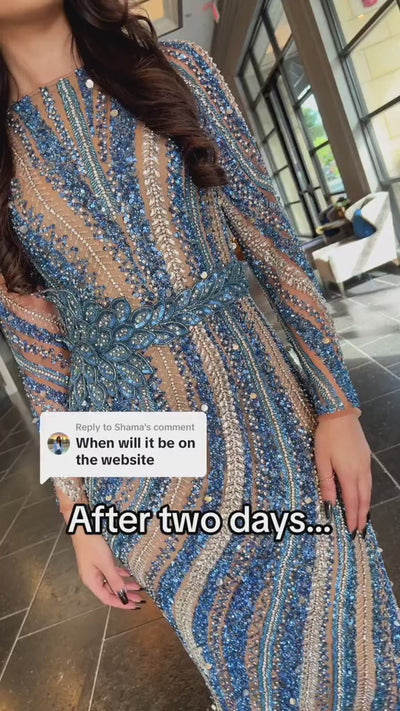 Mariam Long Sleeve Beaded Dress