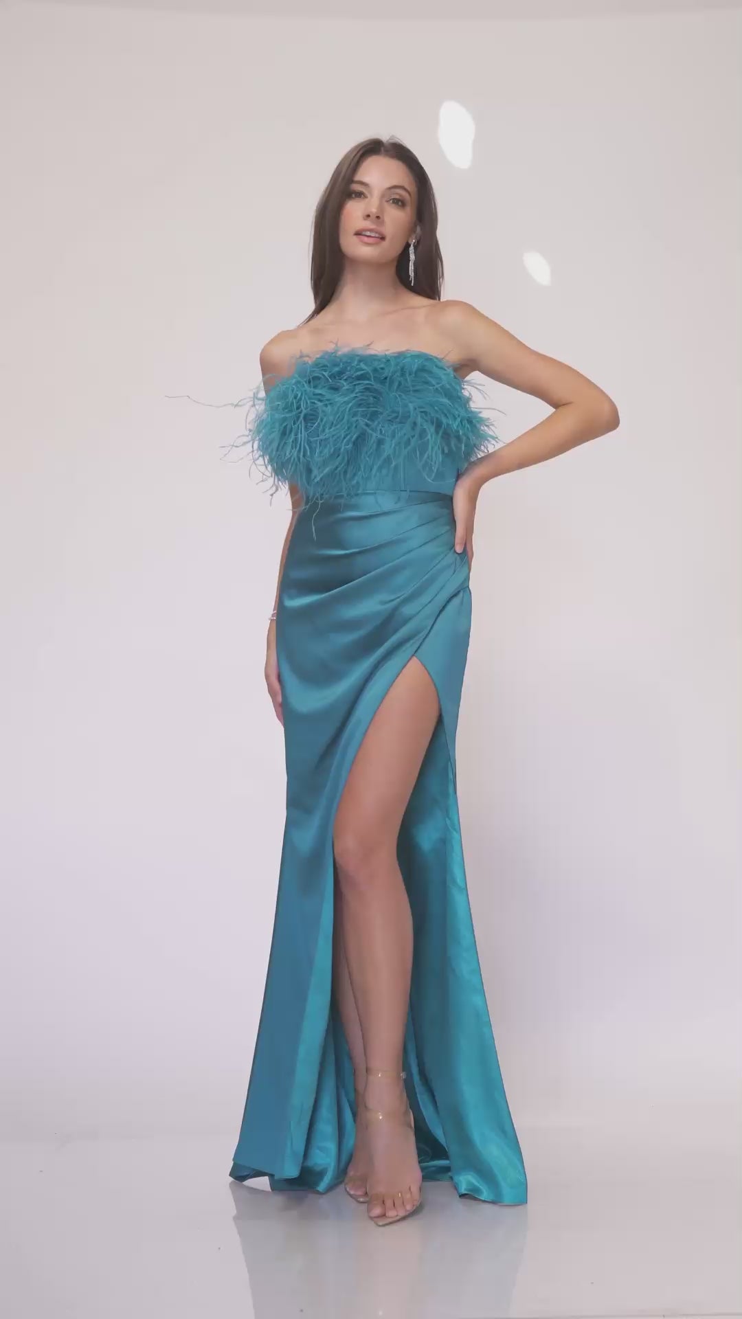 abby-paris-90200-straight-neckline-feathers-on-neckline-satin-fit-and-flare-w-slit-teal-fuchsia-evening-dres
