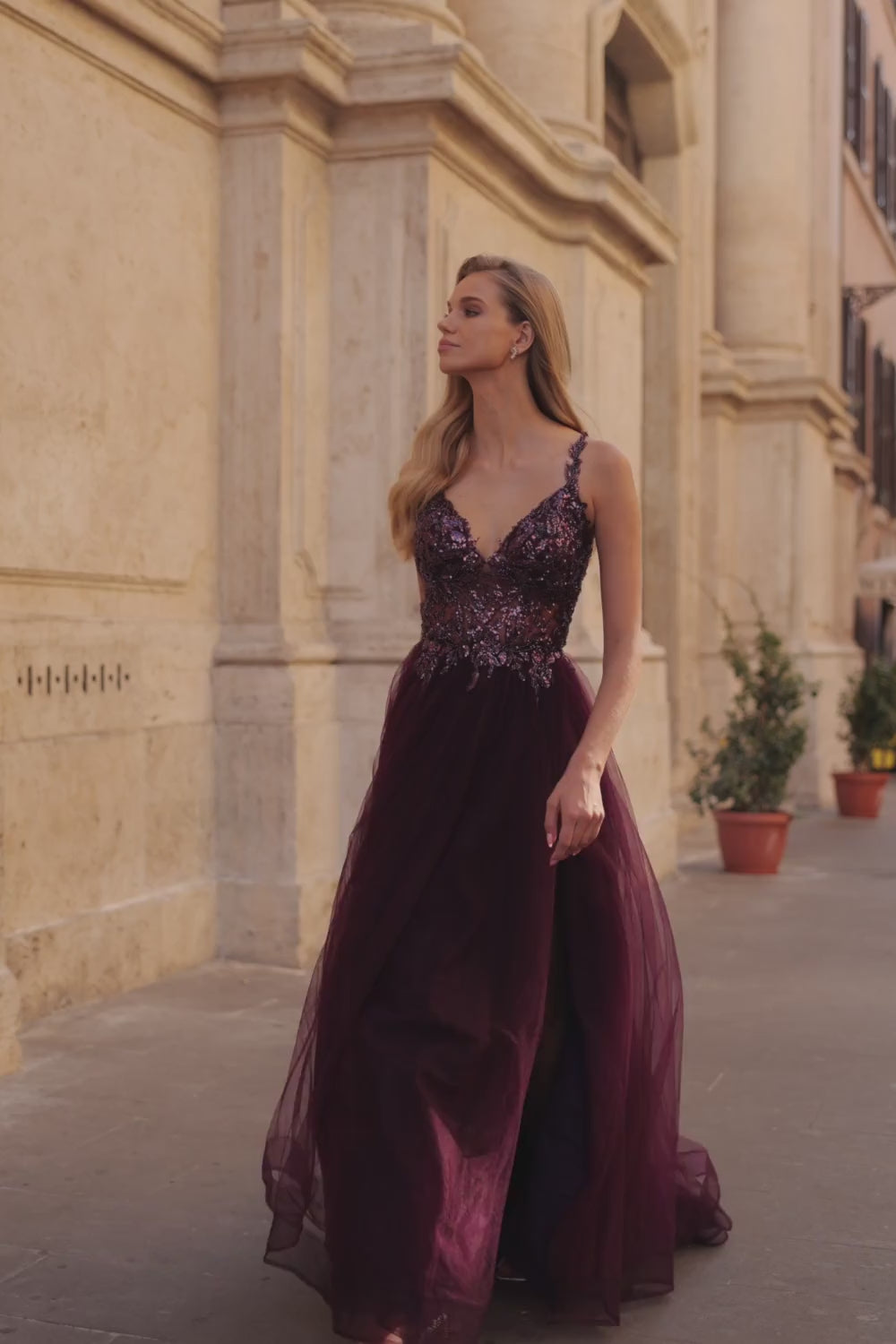 La-Femme-31471-V-Neck-Neckline-Open-Back-Corset-Beaded-Tulle-A-Line-Dark-Berry-Evening-Dress-B-Chic-Fashions-Prom-Dress