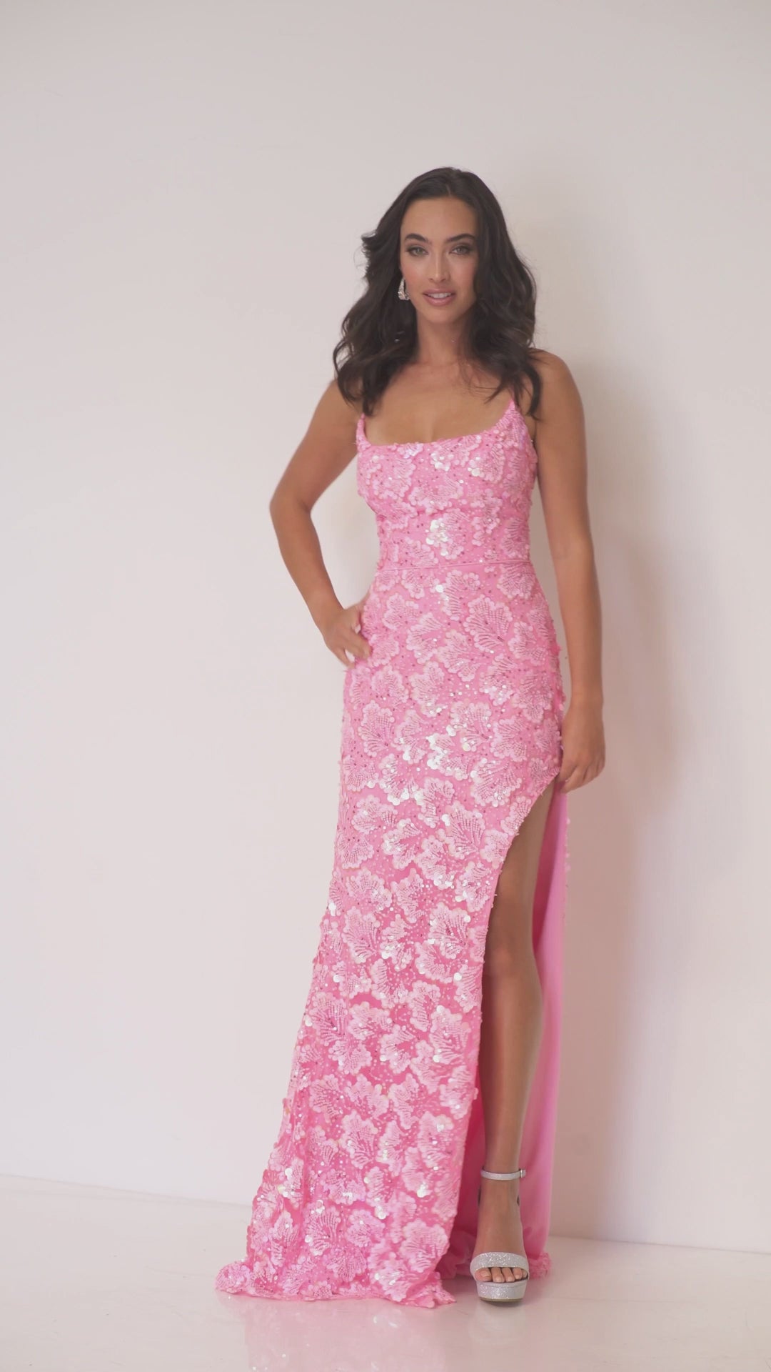 Lucci-Lu-1328-Straight-Neckline-Criss-Cross-Back-High-Slit-Embroidered-Tulle-Fit-N-Flare-Hot-Pink-Evening-Dress-B-Chic-Fashions-Prom-Dress