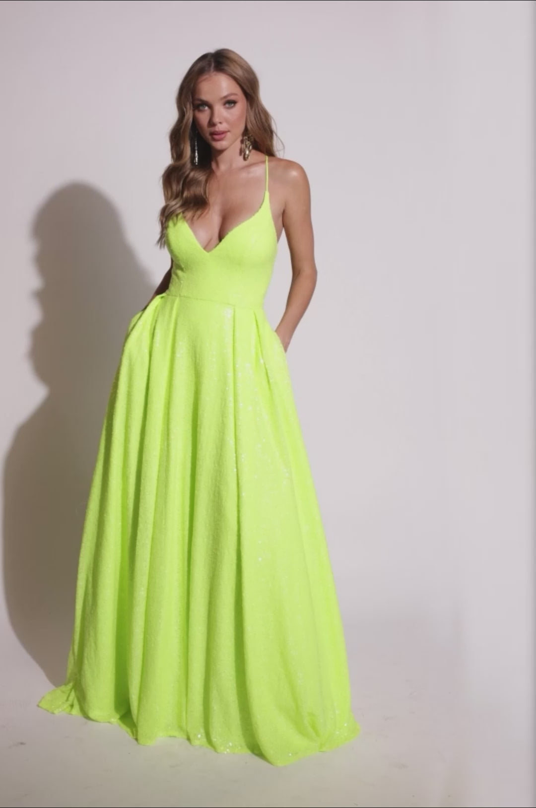 Lucci-Lu-1246-V-Neck-Neckline-Criss-Cross-Back-Sweep-Train-Sequins-A-Line-Neon-Green-Evening-Dress-B-Chic-Fashions-Prom-Dress