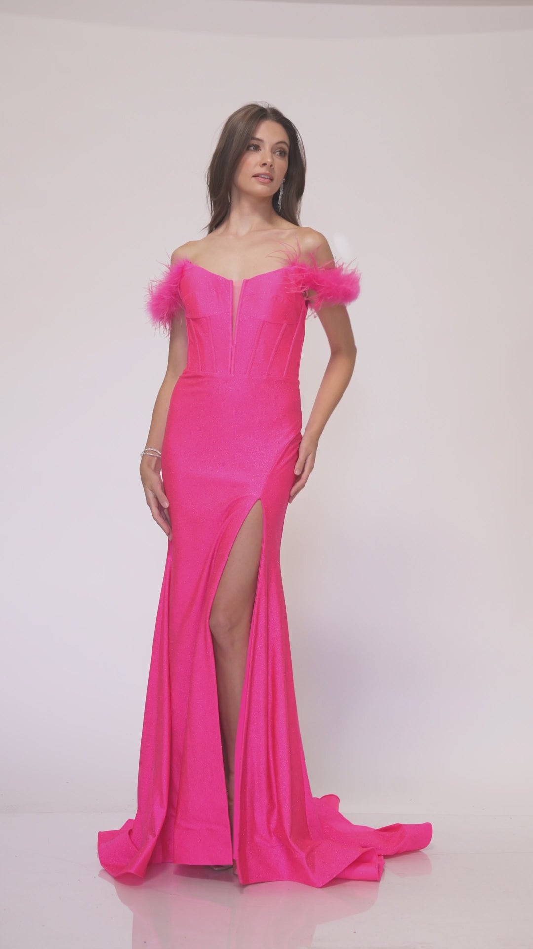 abby-paris-90205-v-neck-neckline-corset-glitter-knit-fit-and-flare-w-slit-fuchsia-evening-dress-b-chic-fashions-prom-dress