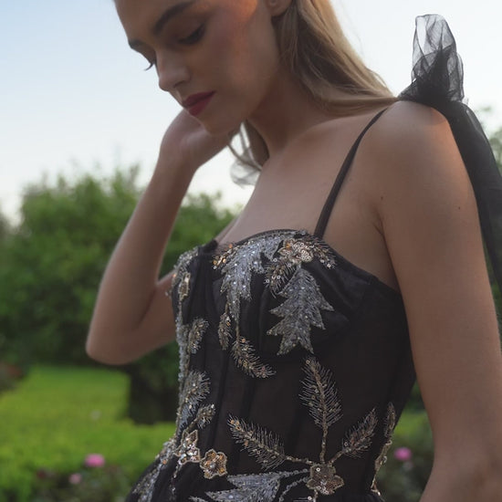 Andrea-and-Leo-A1227-Sweetheart-Neckline-Mid-Open-Back-Beaded-A-Line-Black-Evening-Dress-B-Chic-Fashions-Prom-Dress