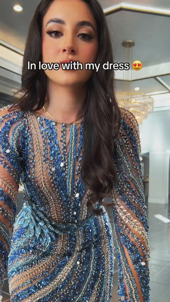 Mariam Long Sleeve Beaded Dress