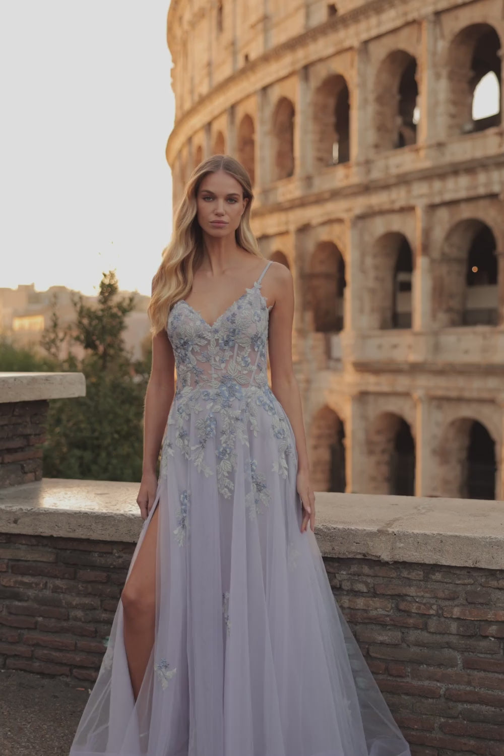 La-Femme-32288-V-Neck-Neckline-Zipper-Back-High-Slit-Lace-Tulle-A-Line-Lavender-Gray-Evening-Dress-B-Chic-Fashions-Prom-Dress