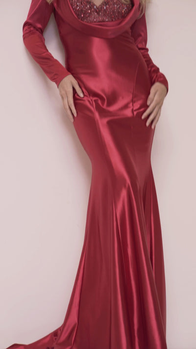 Lucci-Lu-C8120-Sweetheart-Neckline-Open-Back-Sweep-Train-Shimmer-Satin-Fit-N-Flare-Red-Evening-Dress-B-Chic-Fashions-Prom-Dress