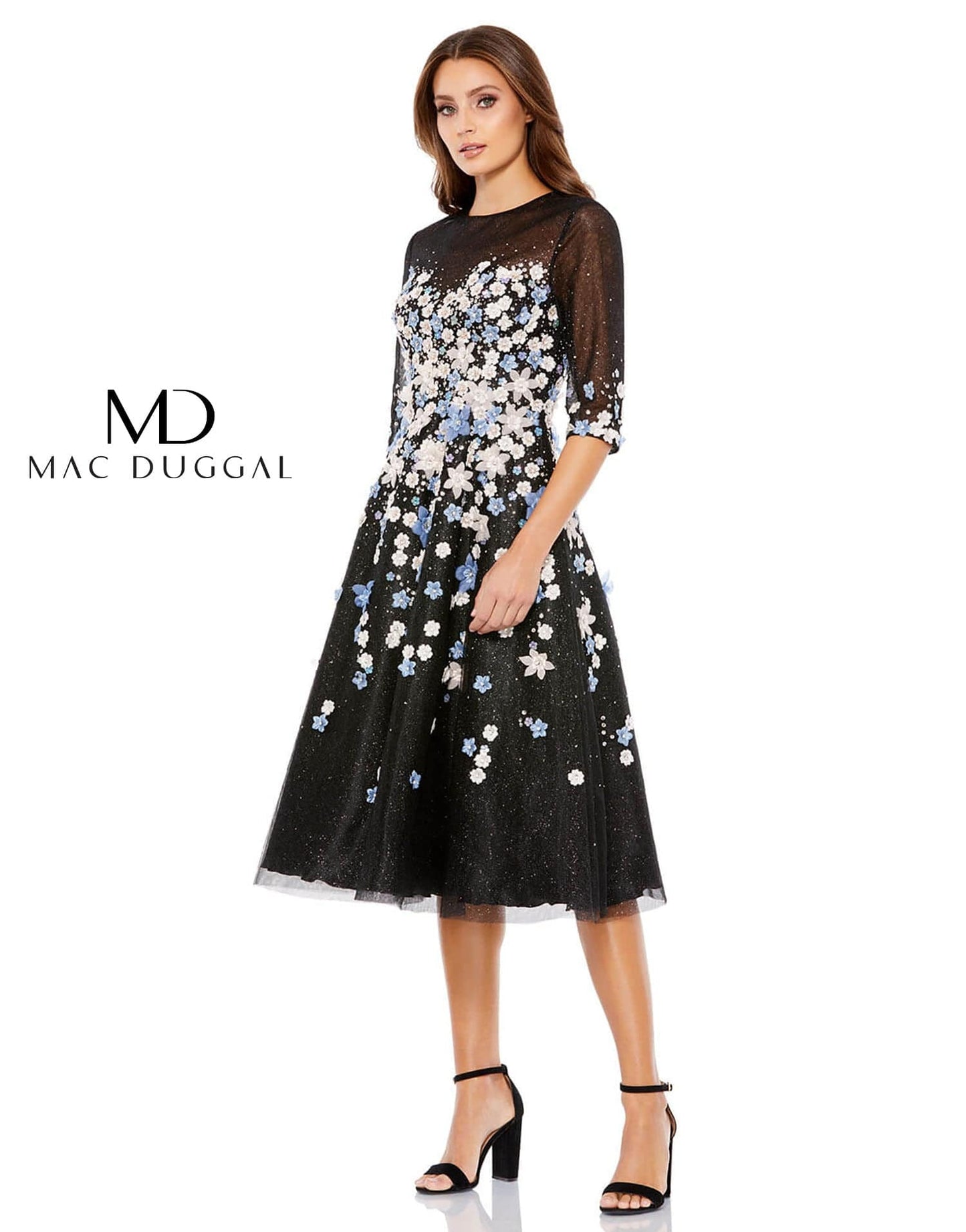 Mac Duggal 11161 B Chic Fashions Midi Dress Evening Gowns