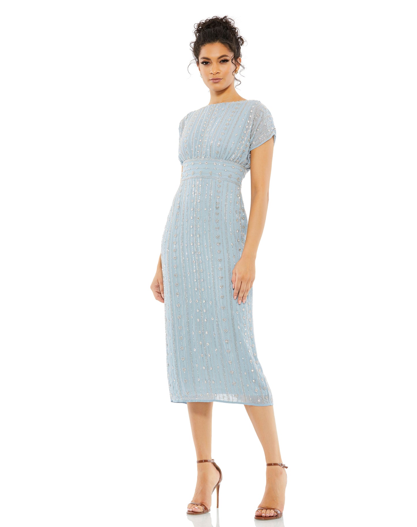 Mac Duggal 93649 B Chic Fashions Midi Dress Evening Gowns