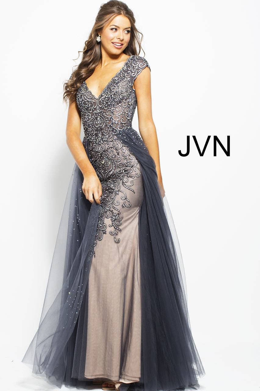 JVN by Jovani JVN60967 (ONLY SIZE 0 CHARCOAL) - B Chic Fashions