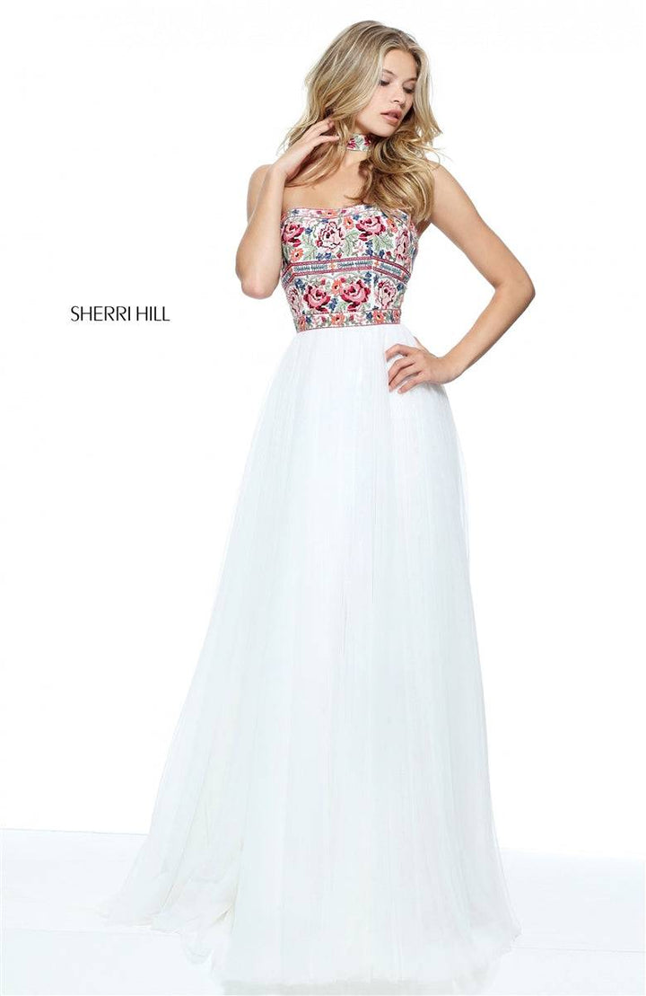 Sherri Hill 50873 (ONLY SIZE 2 IVORY MULTI) - B Chic Fashions