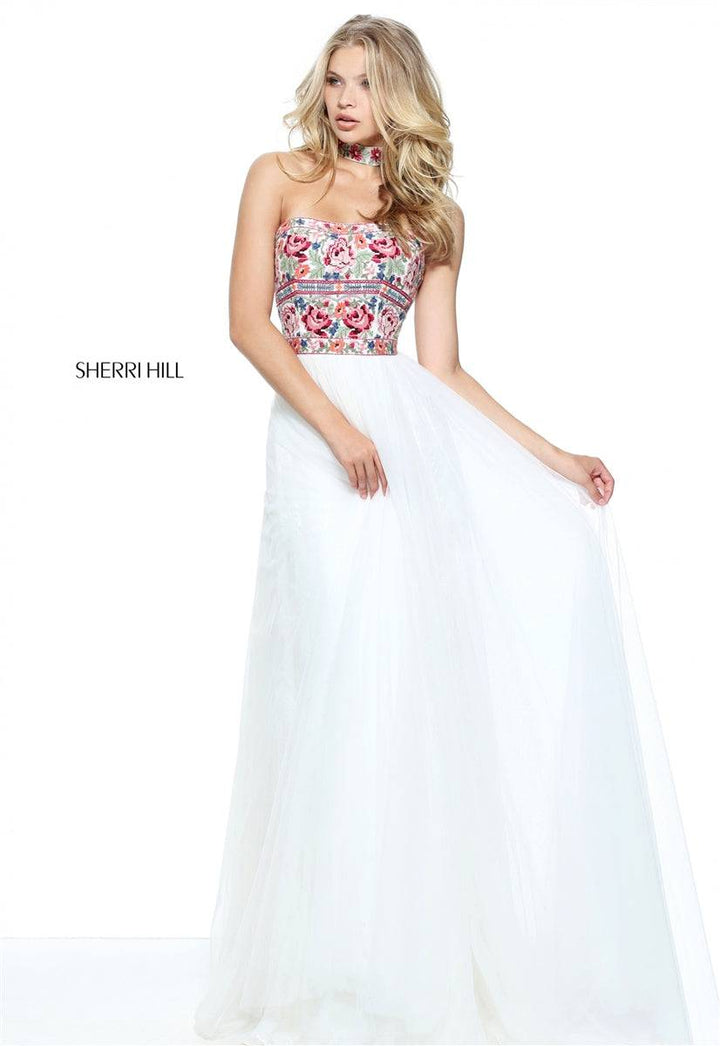 Sherri Hill 50873 (ONLY SIZE 2 IVORY MULTI) - B Chic Fashions