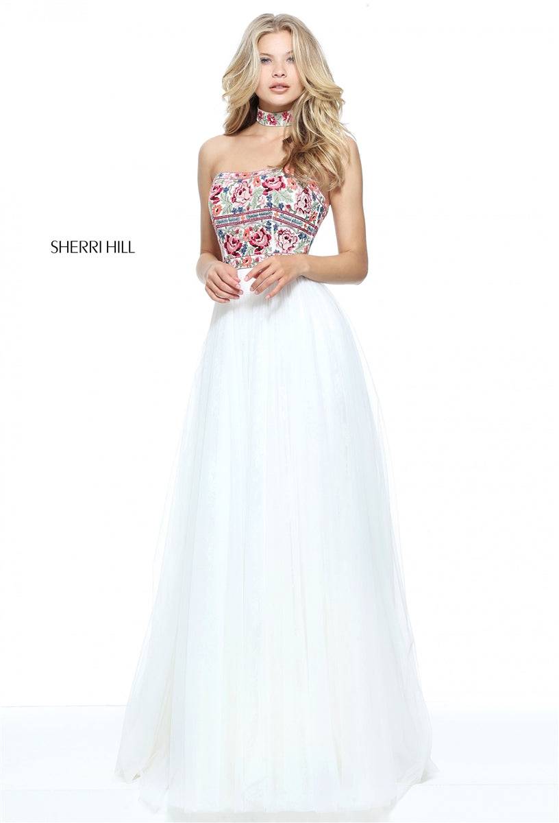 Sherri Hill 50873 (ONLY SIZE 2 IVORY MULTI) - B Chic Fashions