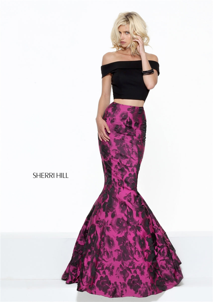 Sherri Hill 50876 (Only Size 6 Black/Fuchsia FINAL SALE)