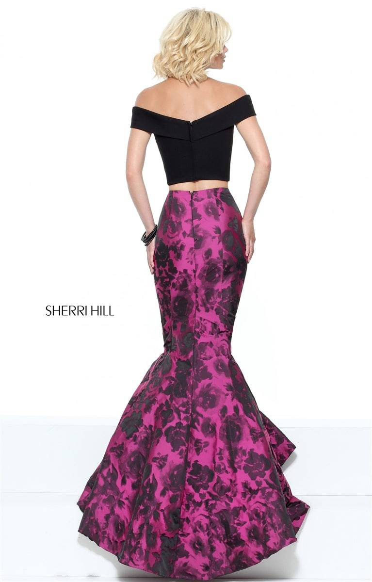 Sherri Hill 50876 (Only Size 6 Black/Fuchsia FINAL SALE) - B Chic Fashions