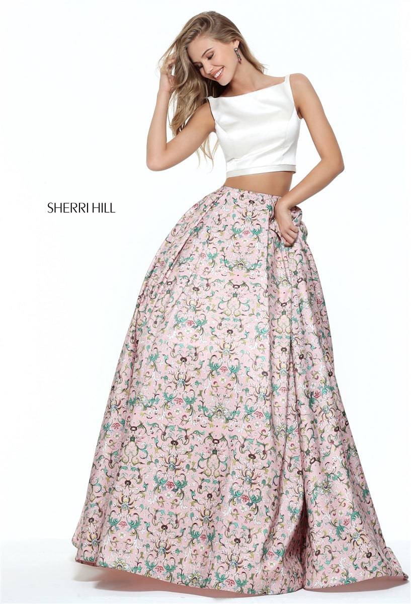 Sherri Hill 51123 (ONLY SIZE 0 IVORY/PINK) - B Chic Fashions