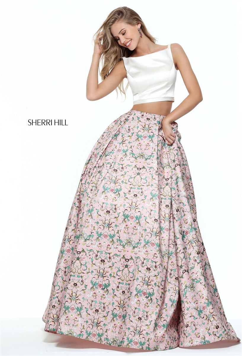 Sherri Hill 51123 (ONLY SIZE 0 IVORY/PINK)