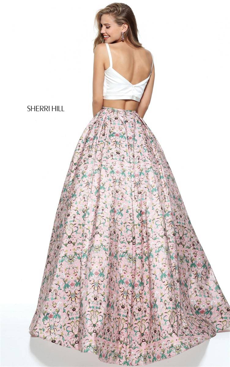Sherri Hill 51123 (ONLY SIZE 0 IVORY/PINK) - B Chic Fashions