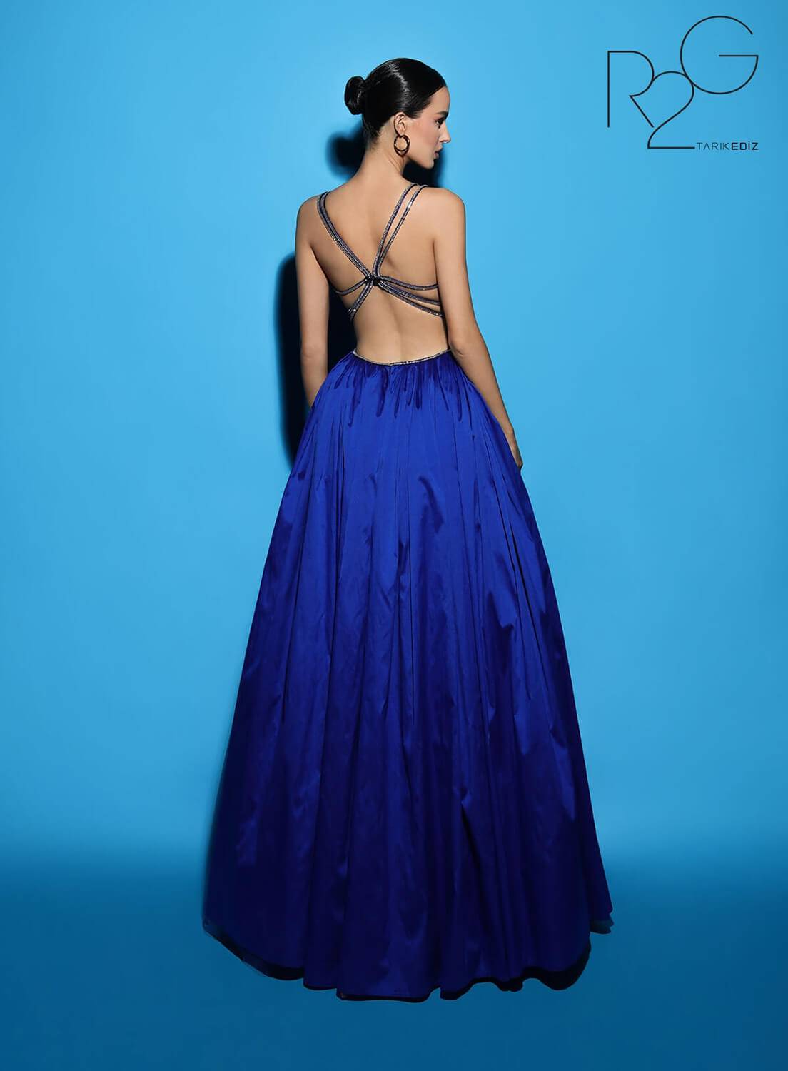 Tarik Ediz 53040 Taffeta Ball Gown with Pleating and Ruffles – B Chic  Fashions